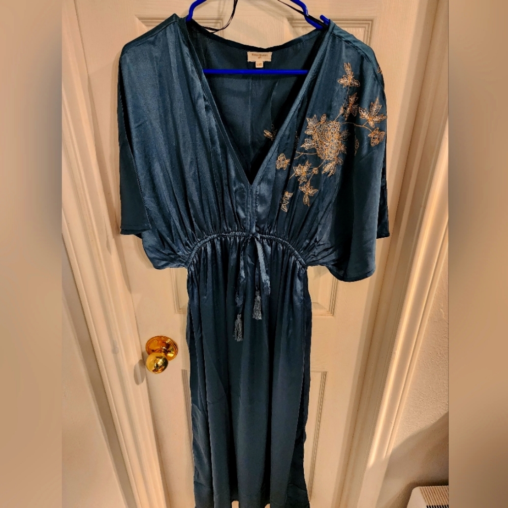 Dark green slip dress